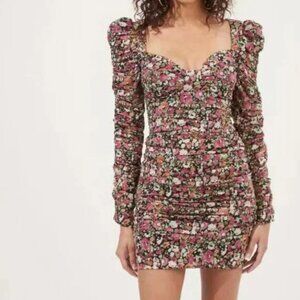 ASTR The Label Jadine Dress Fuchsia Rust Multi